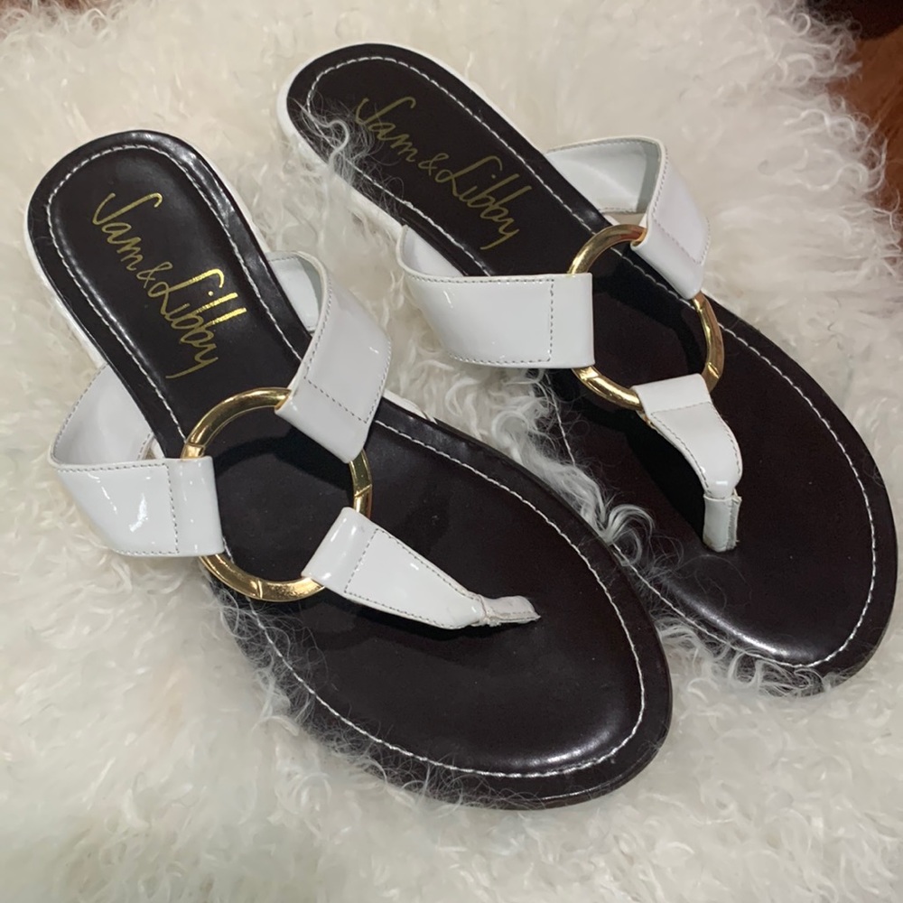 Cute White and Gold Sandals